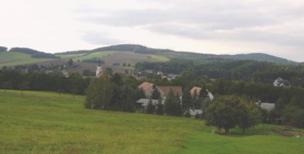 Blick zum Hutberg in Hainewalde